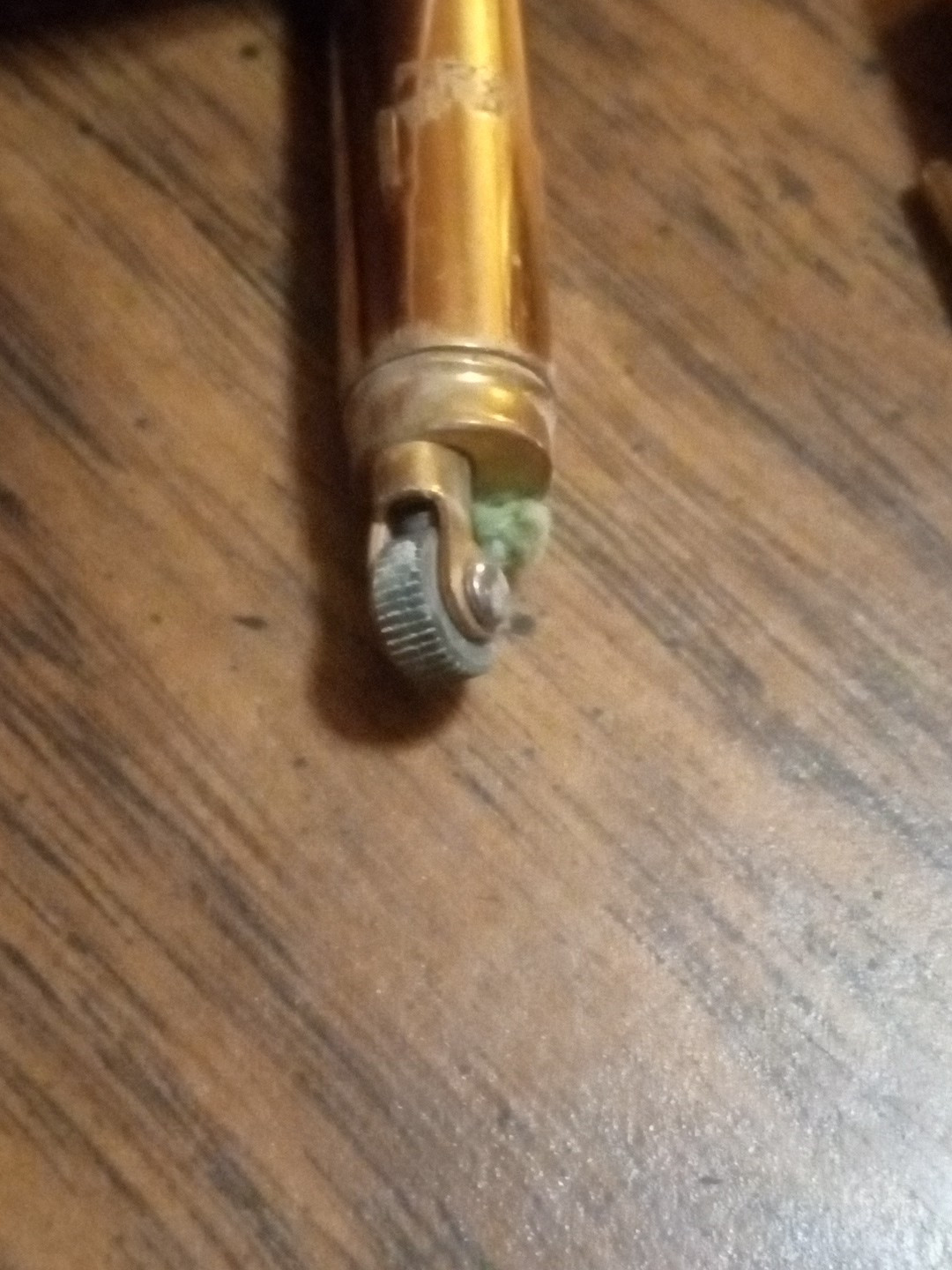 Vintage Mechanical Pencil Lighter Combo Gold Tone USA Works Advertisement Unique