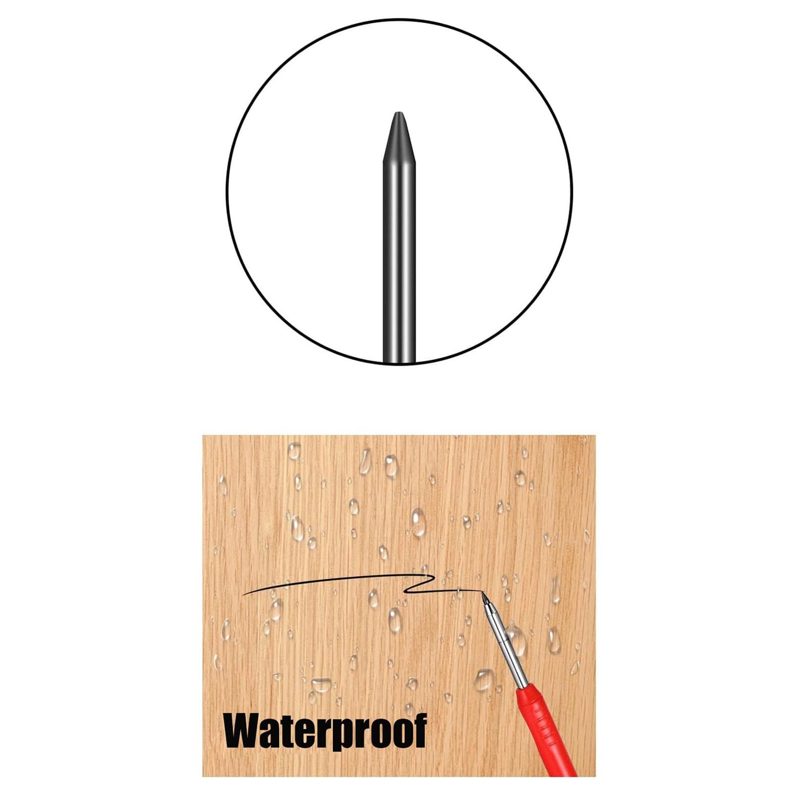 36 Pencil Refill with 1 Solid Carpenter-Pencil, 2.8mm Waterproof Lead Refills…