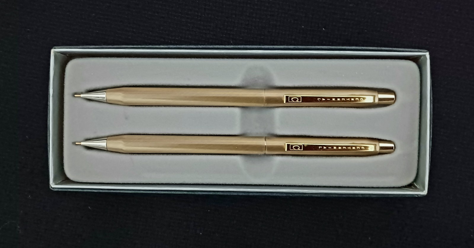 Vintage Centennial Mechanical Pencil Set Gold Tone Push button USA