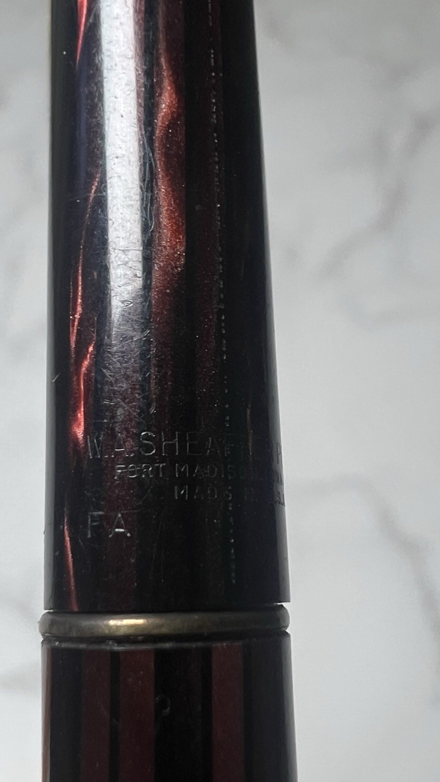 Vintage Sheaffer Balance Mechanical Pencil Red Striated Celluloid USA