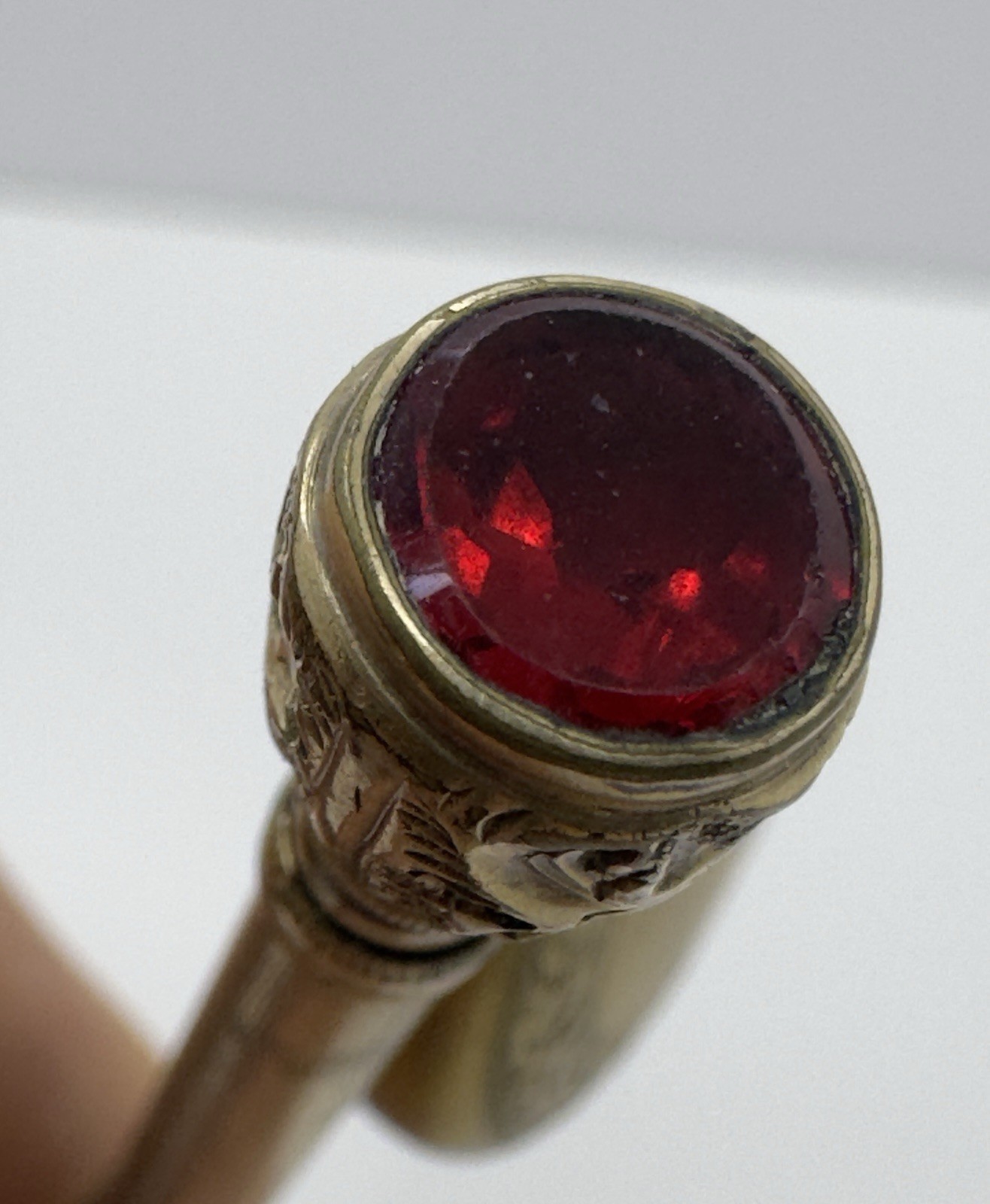 Victorian Telescoping Mechanical Pencil, Floral Repoussé, Retractable Chain