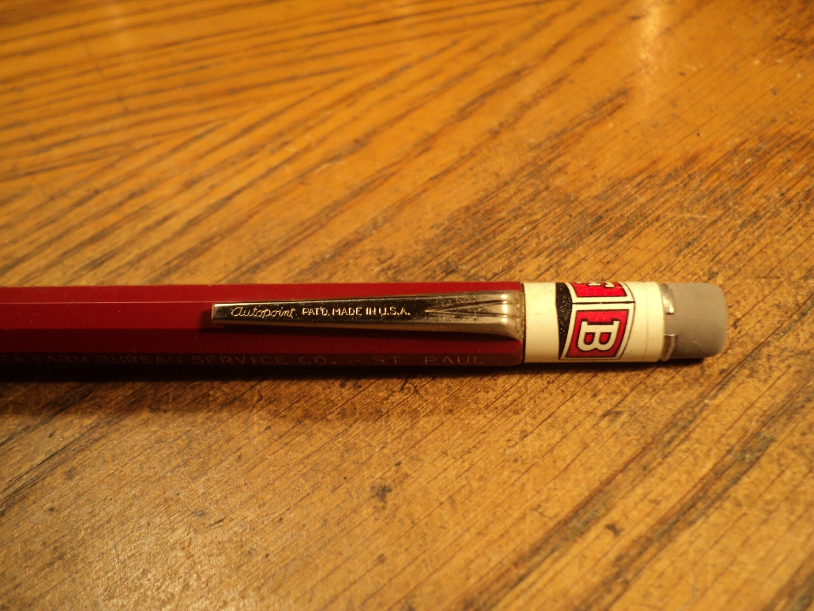 Vintage Autopoint Mechanical Pencil Minnesota Farm Bureau Service 5-3/16″ Long