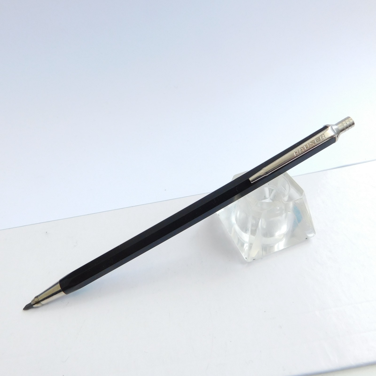 Vintage HAUSER TS 41 Black/Chrome Trim Mechanical Pencil 2 mm Germany 1970s