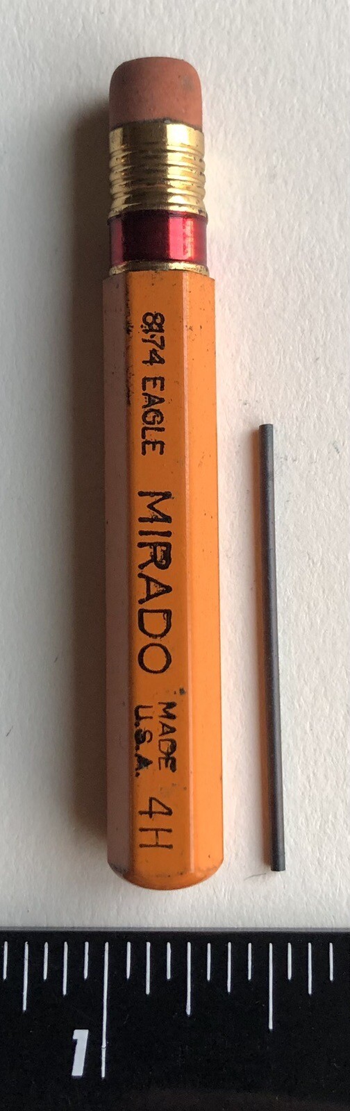 Vintage EAGLE Mirado Mechanical Pencil Lead 4H Black 1.18mm 24pk Tube Eraser USA
