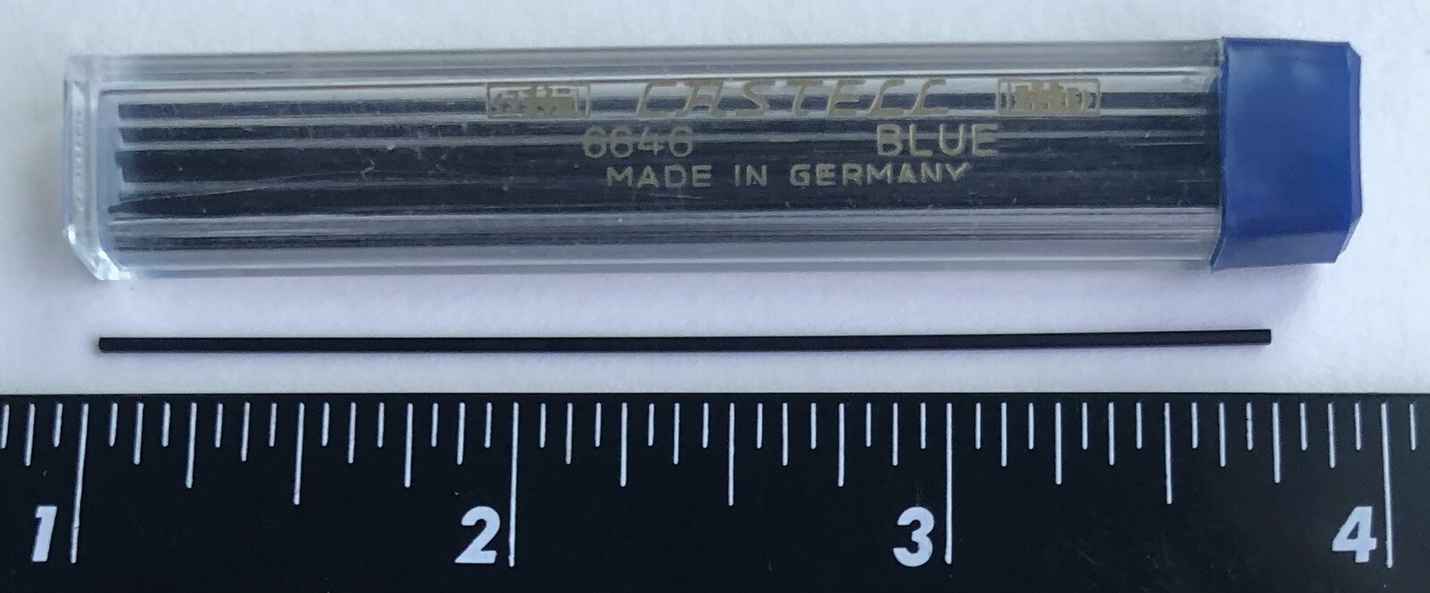 Vintage A. W. FABER Mechanical Pencil Lead Blue .9mm 2.75″ NOS 9pk Tube Germany