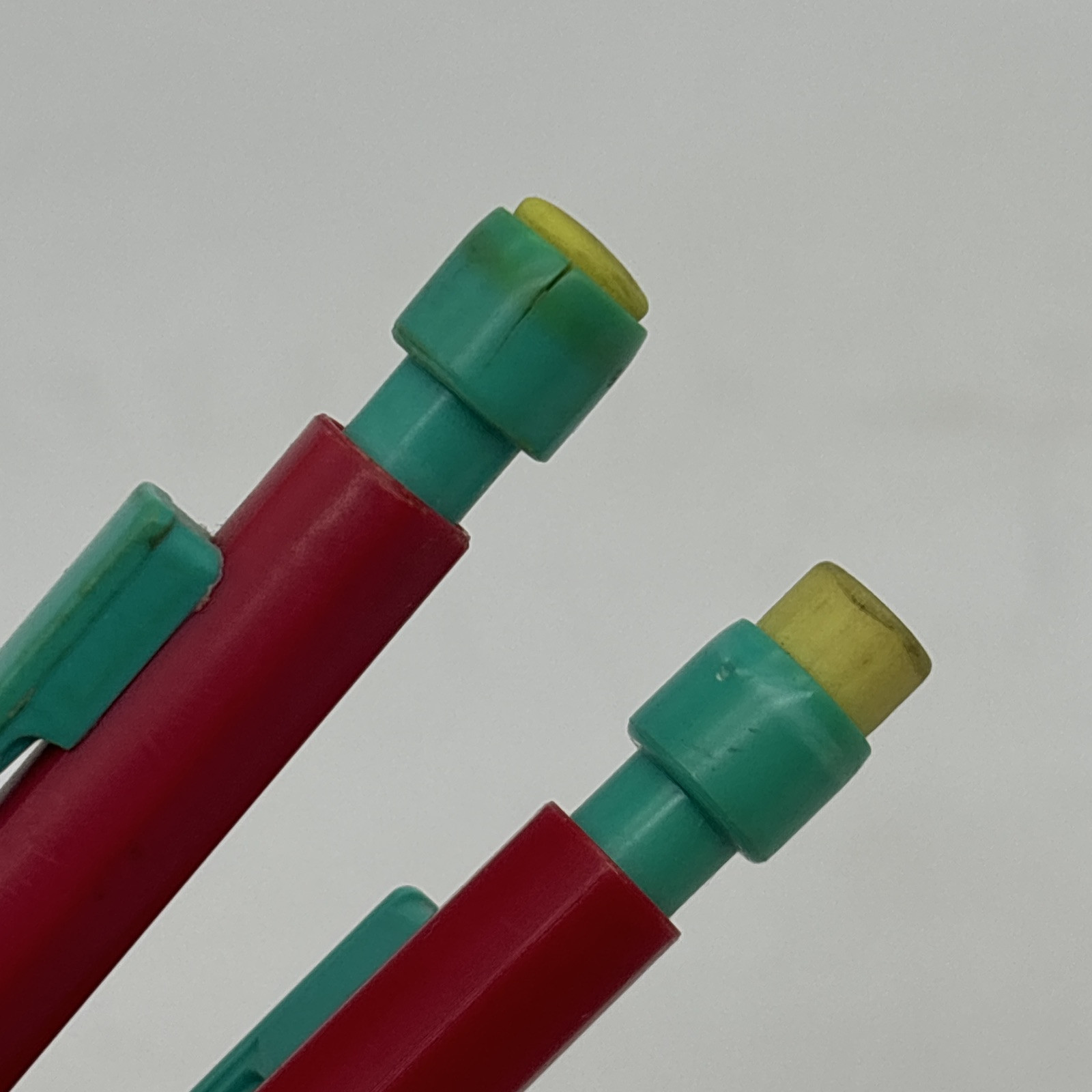 Bic #2 Mechanical Pencils Pink And Blue Green Fuchsia And Turquoise 90s Lot Of 2
