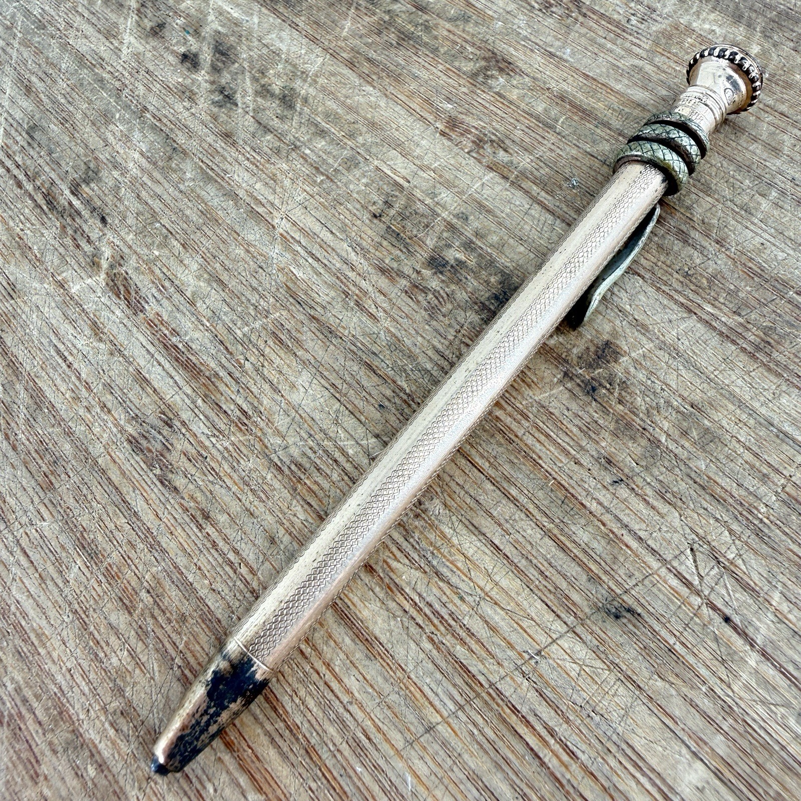 Victorian F.T. PEARCE gold filled snake pencil – antique – READ