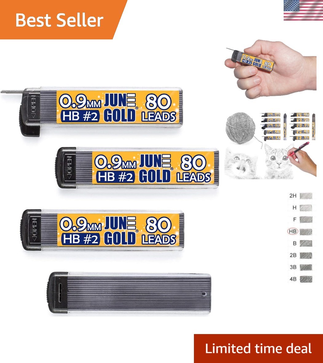 0.9mm HB Graphite Lead Refill Set – 320 Total with Ergonomic Dispensing