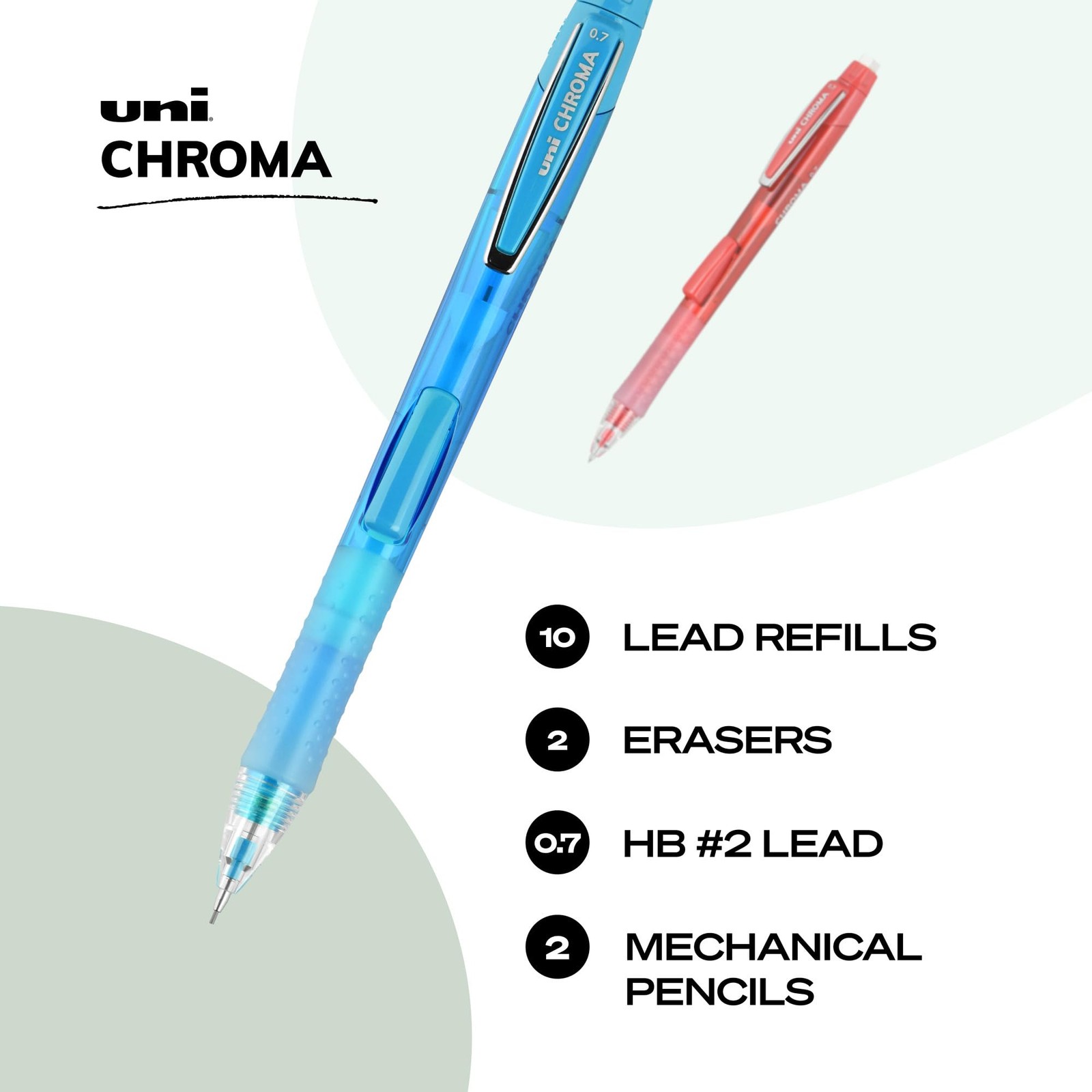uniball Chroma Mechanical Pencil Starter Kit, 1 Count (Pack of 2), Graphite