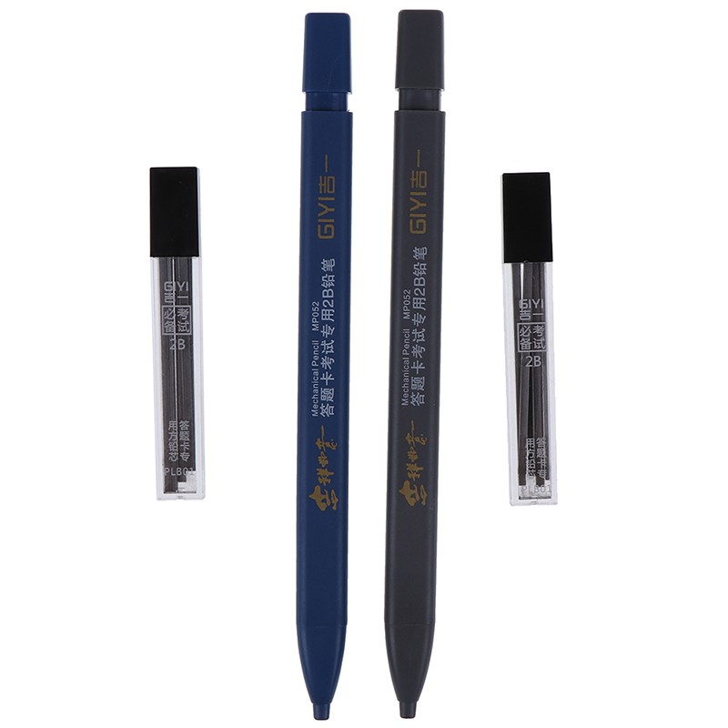 2B Lead Holder Exam Mechanical Pencil With 6PCs Lead Refill Set Student SuppC-cx