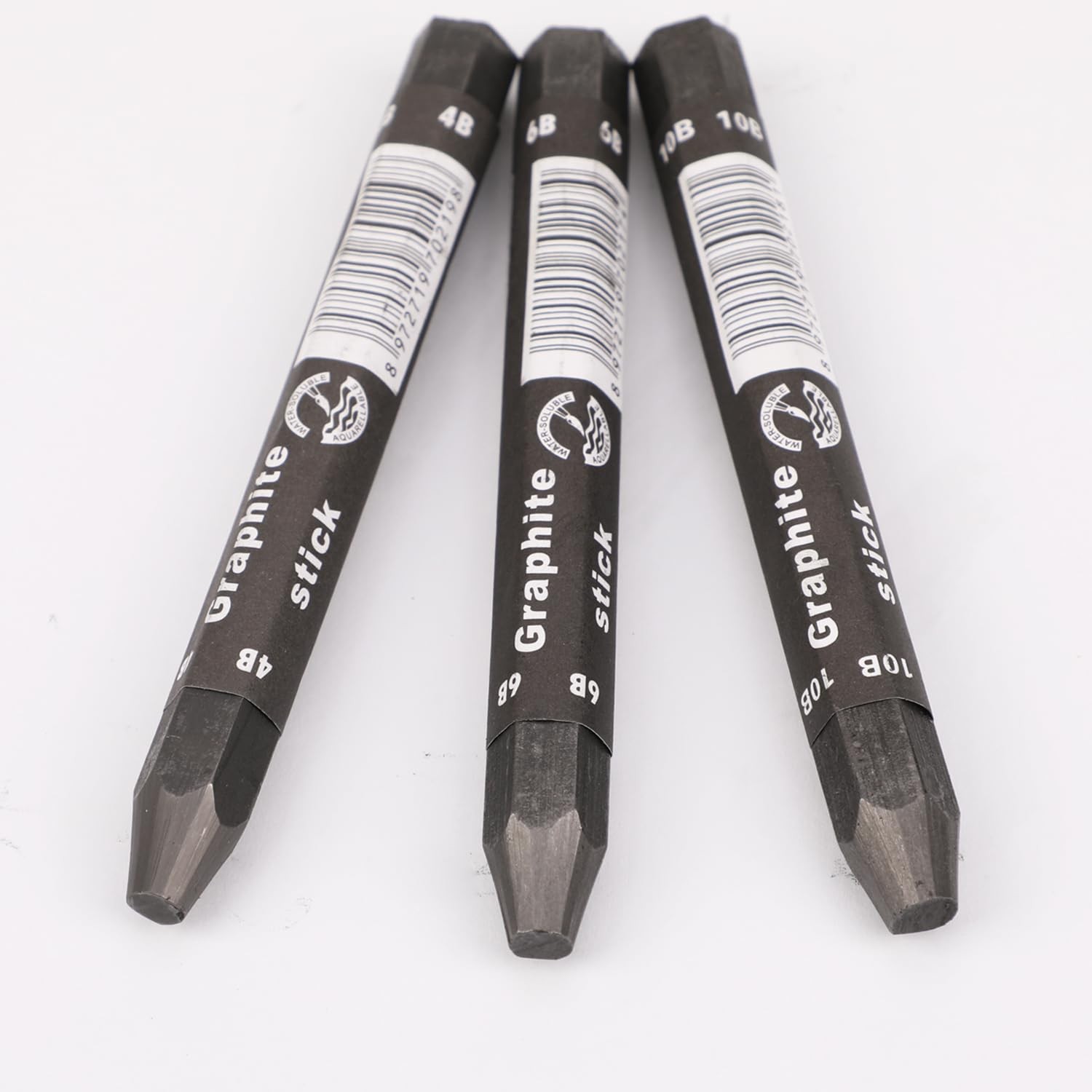 MODOLATA Graphite Sticks for Drawing- Water 3 Count (Pack of 1), Black