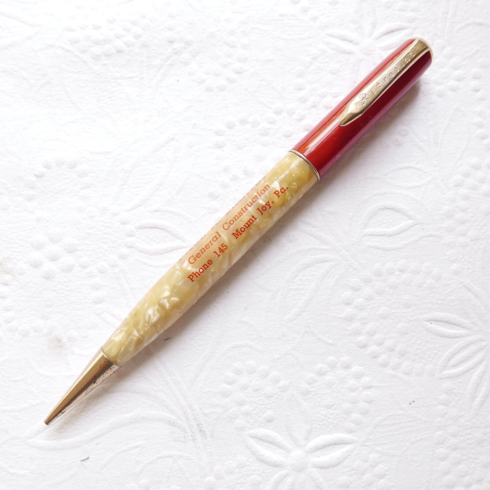 Vintage Rite Point Martin General Construction Mt Joy,PA Advertisement Pencil G3
