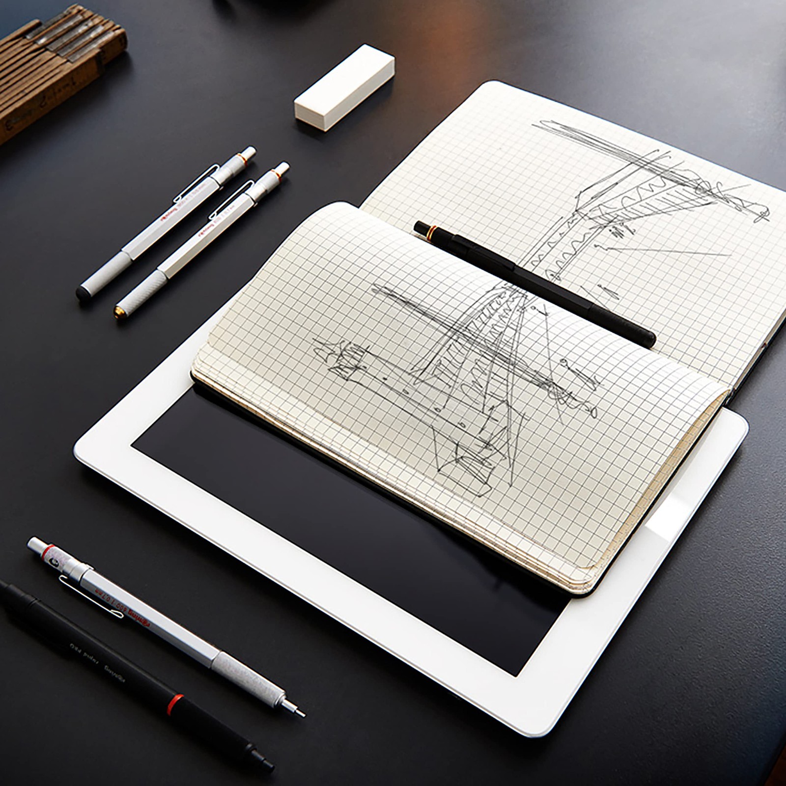 rOtring 800+ Mechanical Pencil and Touchscreen Stylus 0.5 mm Black