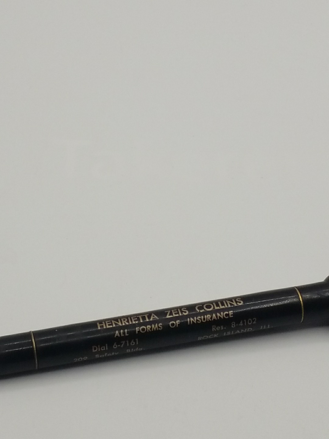 Vintage Redipoint Mech. Pencil 8-Ball Insurance Rock Island Il.