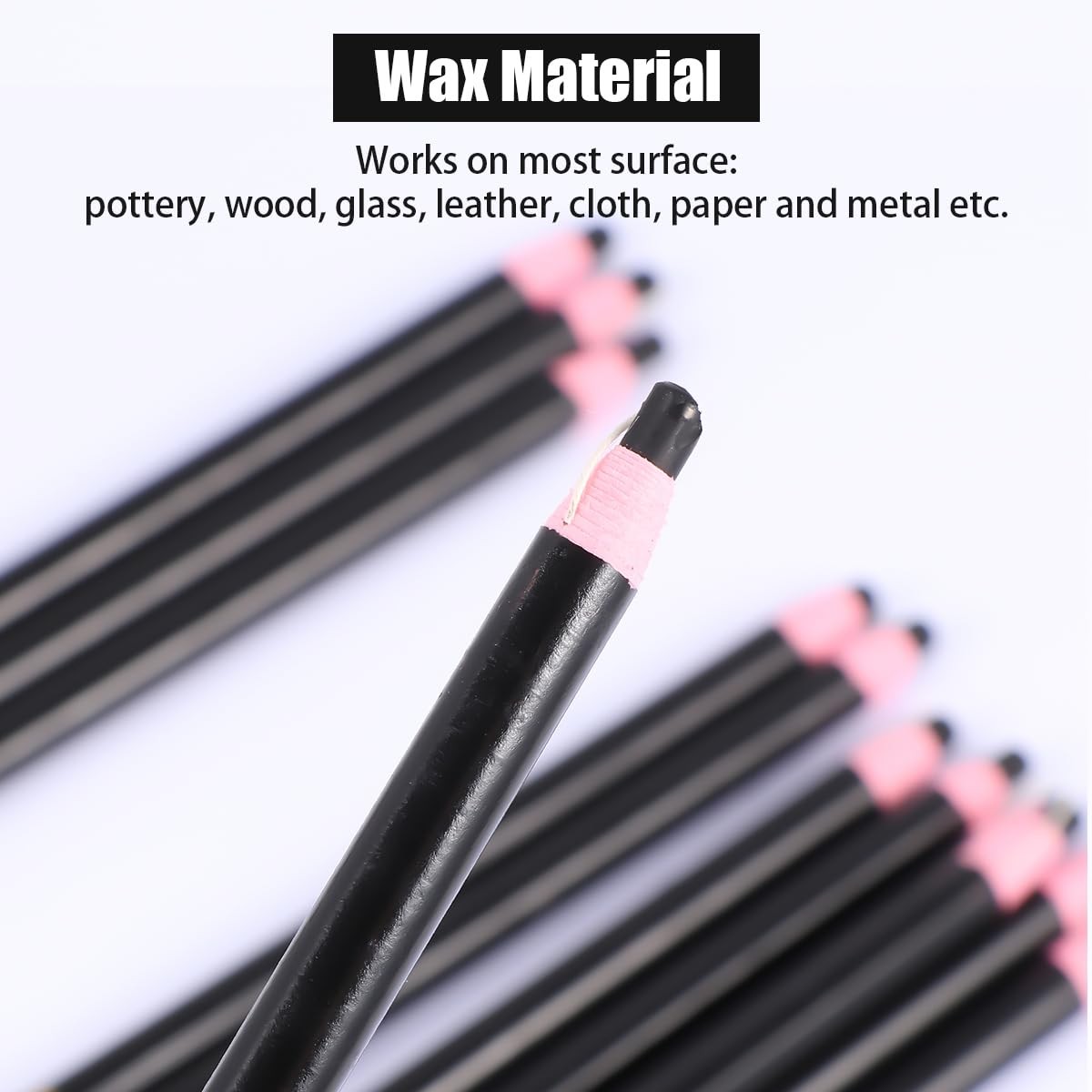NUOBESTY Peel-off China Markers Black Grease Pencils Wax Crayon