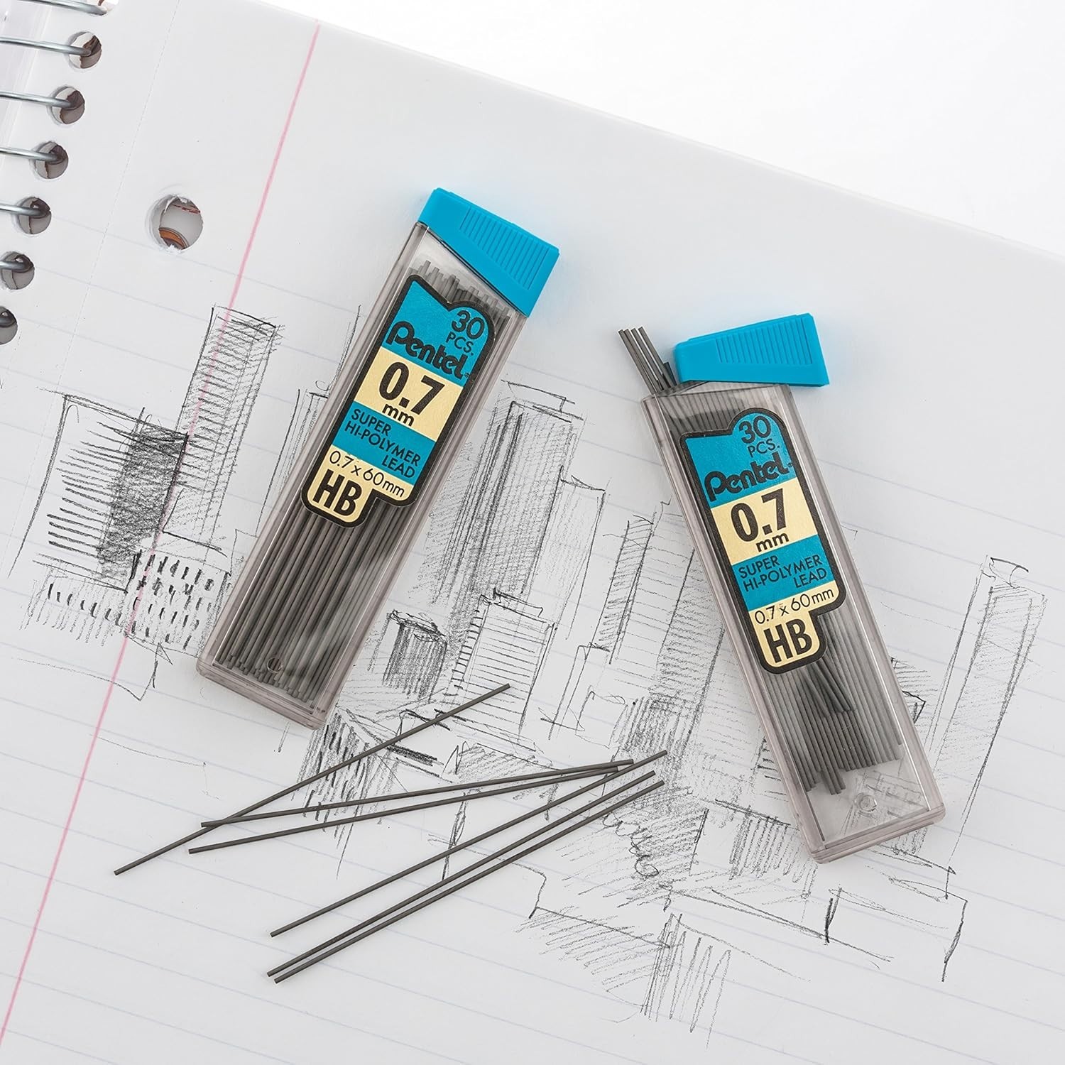 30 Super Hi-Polymer HB Refill Leads in 3 Tubes – Ideal for Mechanical Pencils