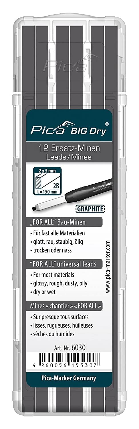 Big Dry Marker Pen Pack of 12 Pencil Refills Black Graphite Only 6030