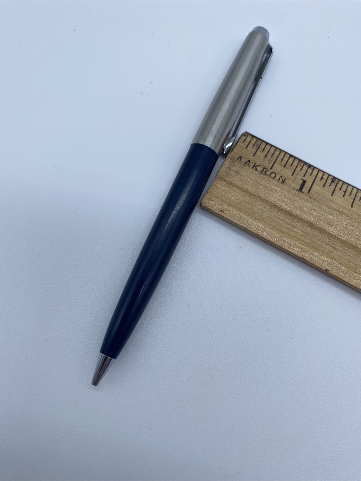 Vintage Parker Arrow Mechanical Pencil Turn Advance Lead Blue Silver Made In USA
