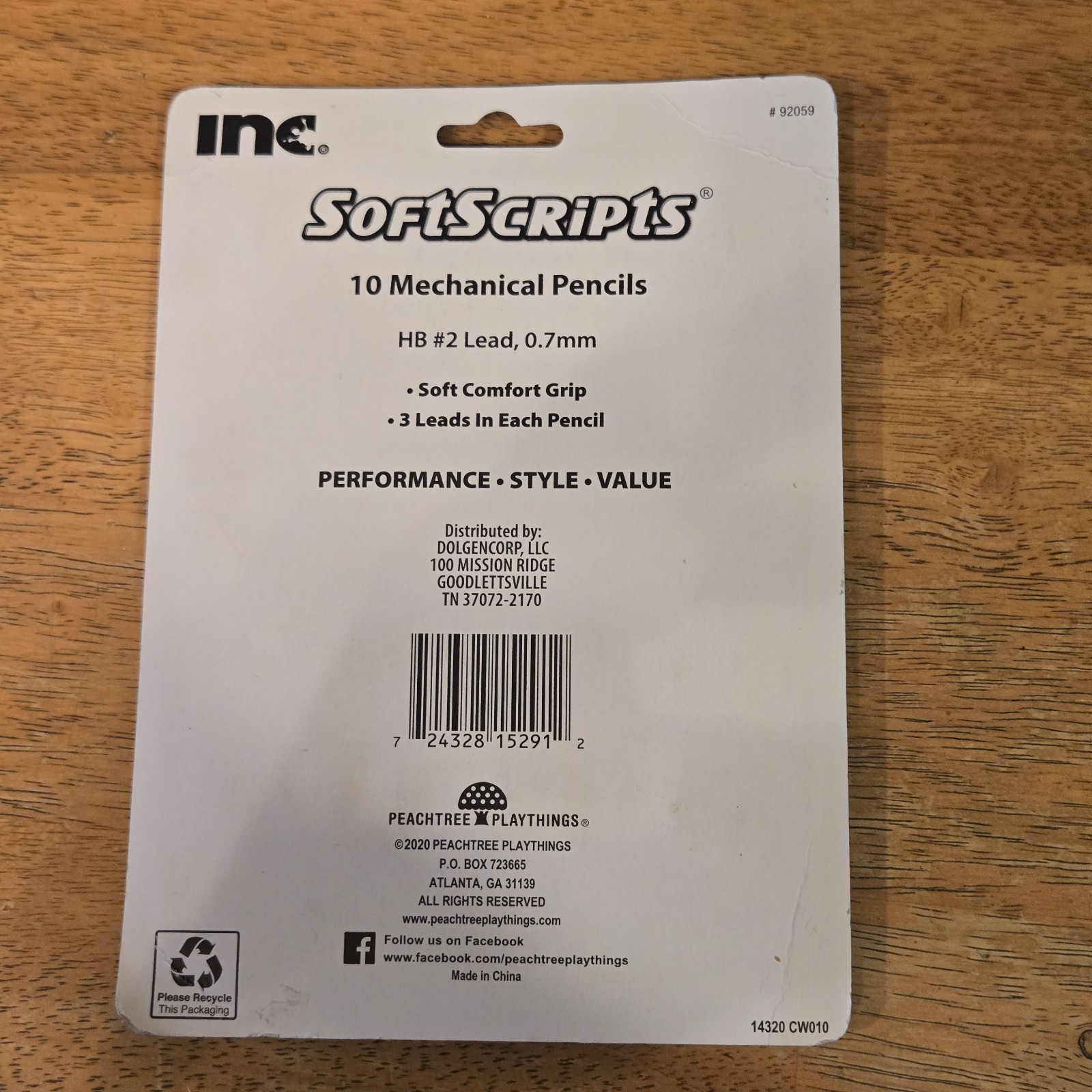 Inc Soft Scripts 10 Mechanical Pencils 0.7 mm Lead 10 Pack. New