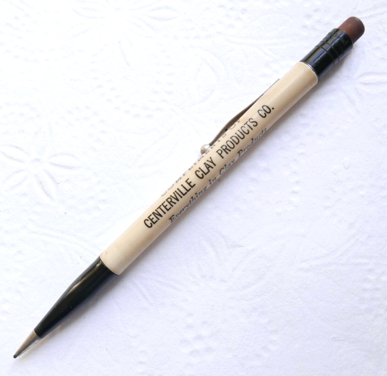 Vintage Centerville Clay Products Co. Advertising Mechanical Pencil IA WORKS G3