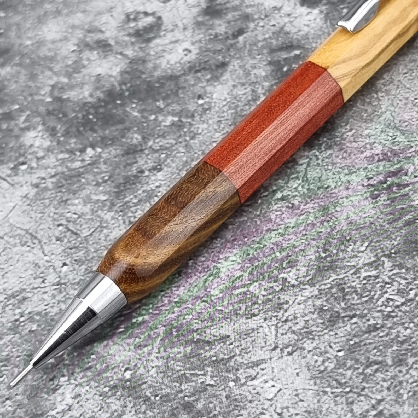 Hand Crafted Pentel PG5 Mechanical Pencil with Octagonal Wood Barrel