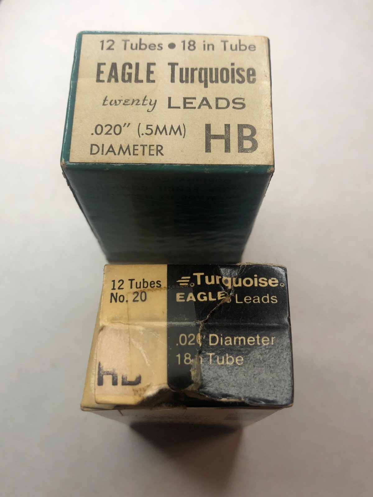 Vintage Eagle Turquoise “twenty” HB Pencil Leads from Dad’s Estate.