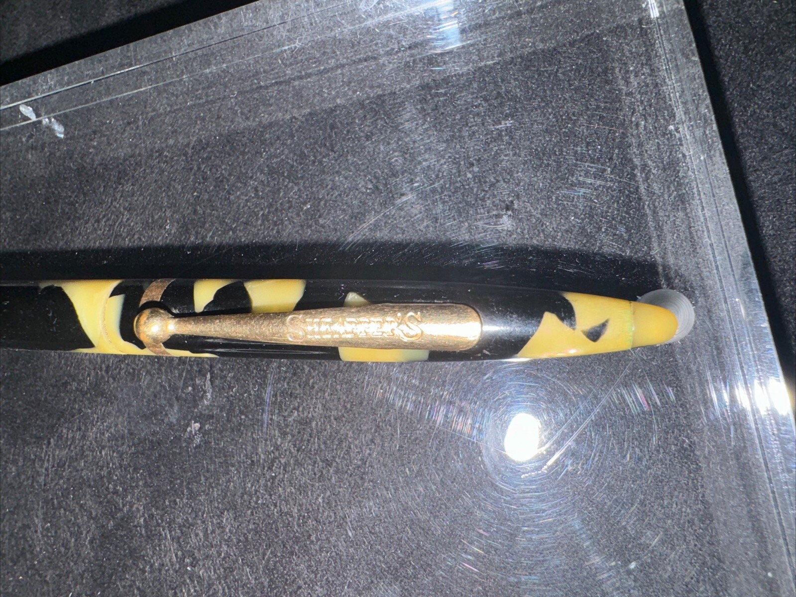 1930’s Sheaffer Balance Mechanical Pencil Black Pearl & Gold No Lead To Test-5”