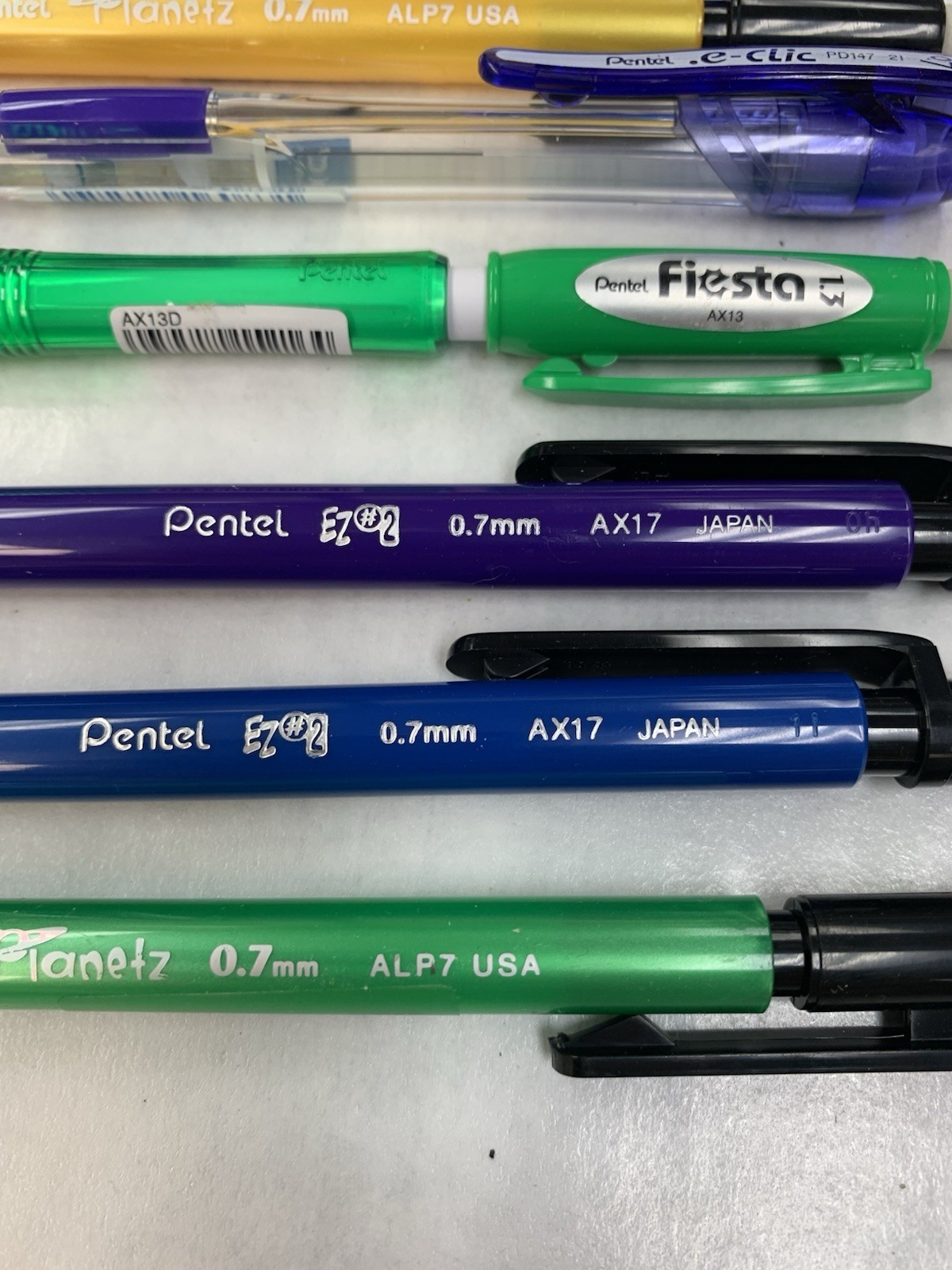 Vintage Lot of Pentel Mechanical Pencils 8pcs ALP7 AX17 AX13 AZ125 PD147 AZ125