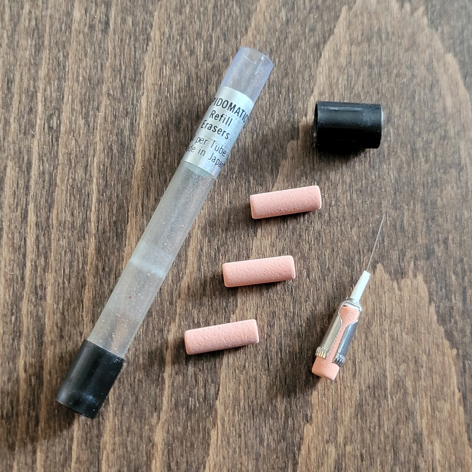 NOS Koh-I-Noor Rapidomatic Eraser Refills & Metal Holder – Lead Pin (Bent/AS-IS)