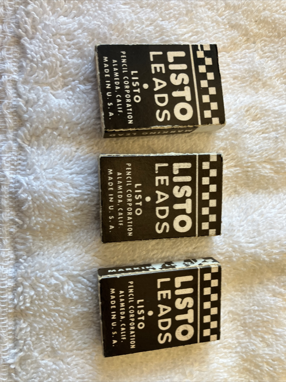 Lot of 3 Vintage Listo Leads Black No. 162 Marking Leads
