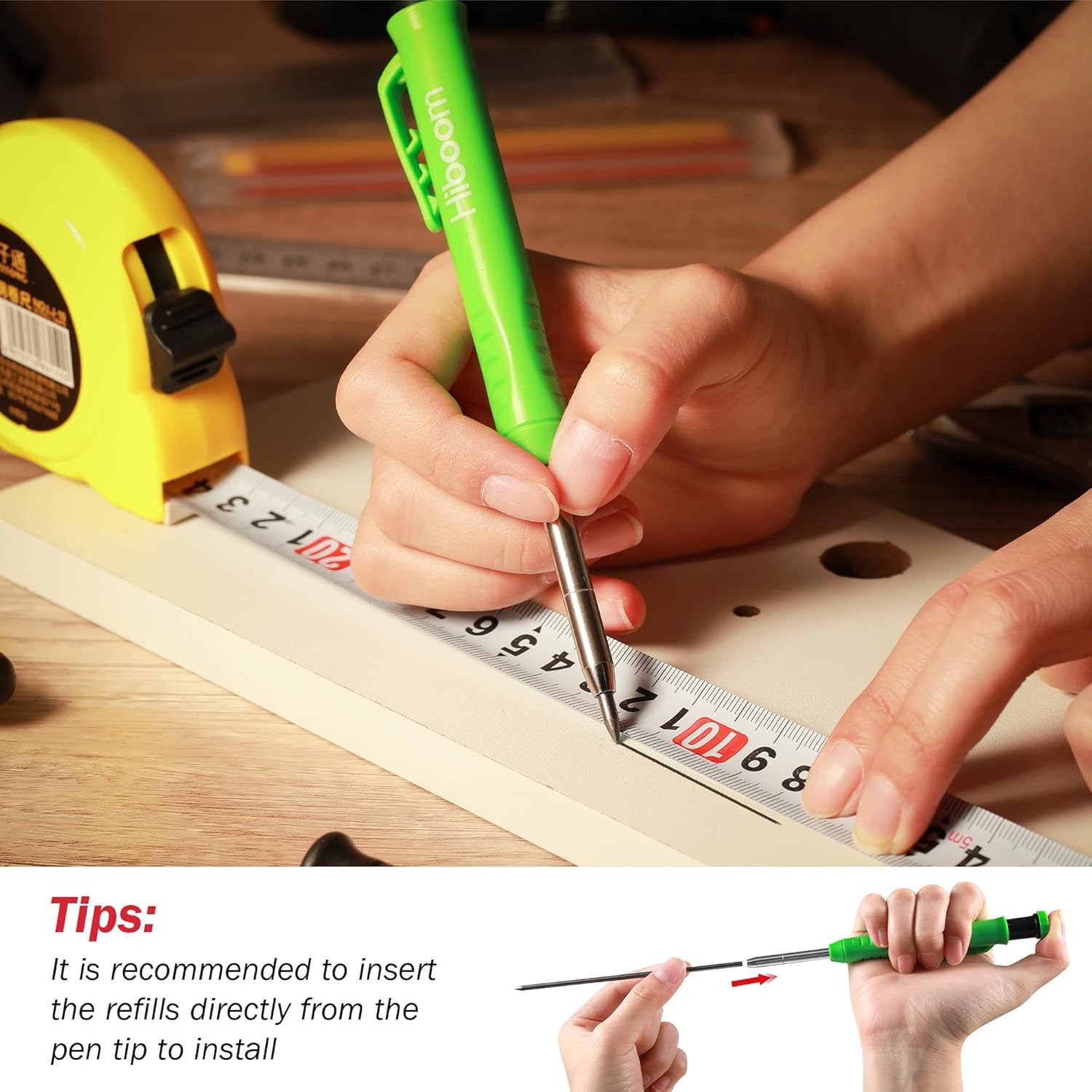 Long Nosed Deep Hole Marker Mechanical Pencils Set with Refills 4 Colors