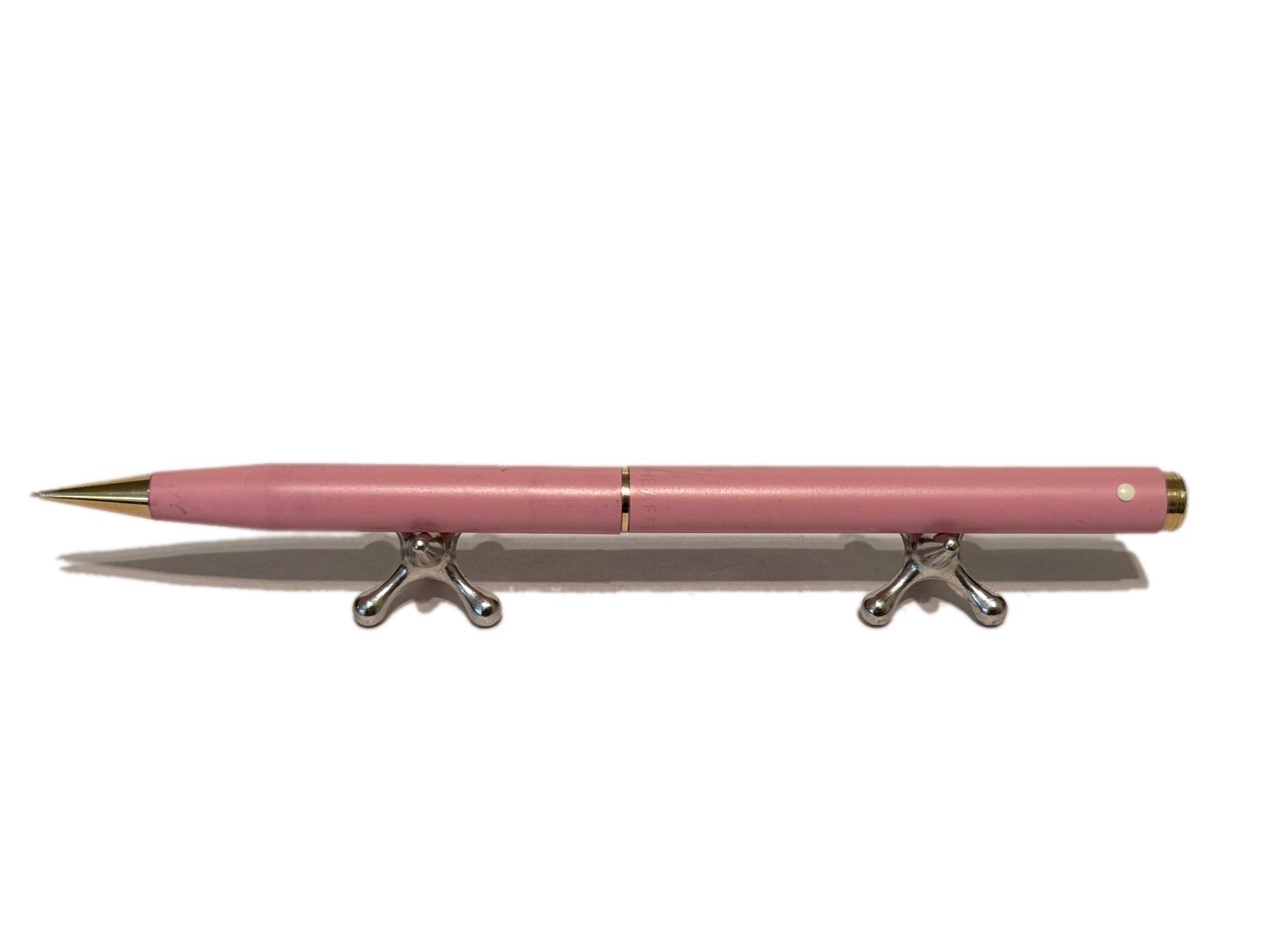 Sheaffer White Dot Clutch Mechanical Pencil No 648 Tea Rose Clipless Purse Desk