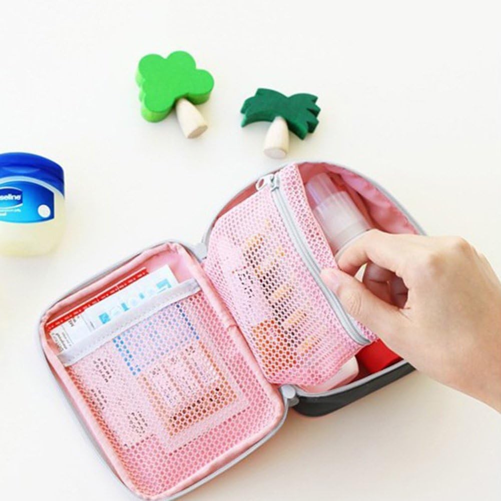 Pink Mini Outdoor First Aid Kit Bag Travel Portable Medicine Organizer Emerge…