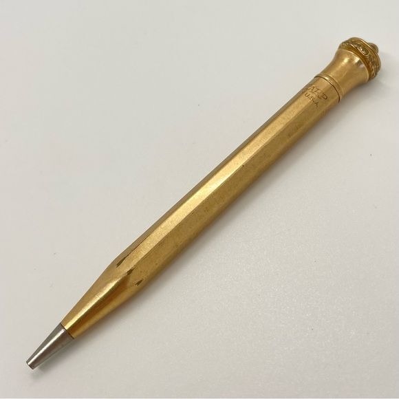 Vintage Wahl Eversharp Yellow Gold Filled Ring-Top Travel Pencil 4″ Art Deco