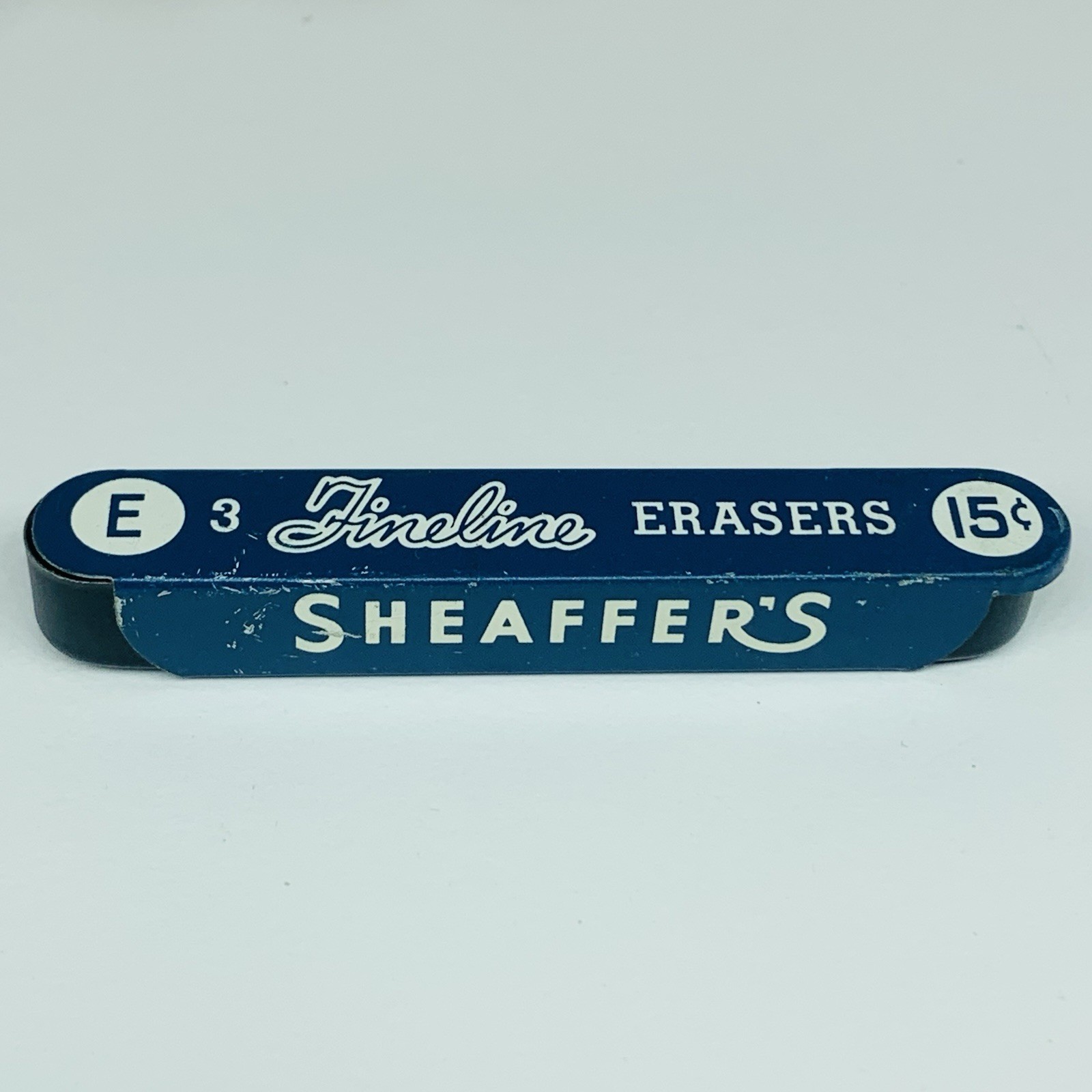 2 Vintage SHEAFFERS Fineline E 3 Mechanical Pencil Erasers & Blue Metal Tin USA