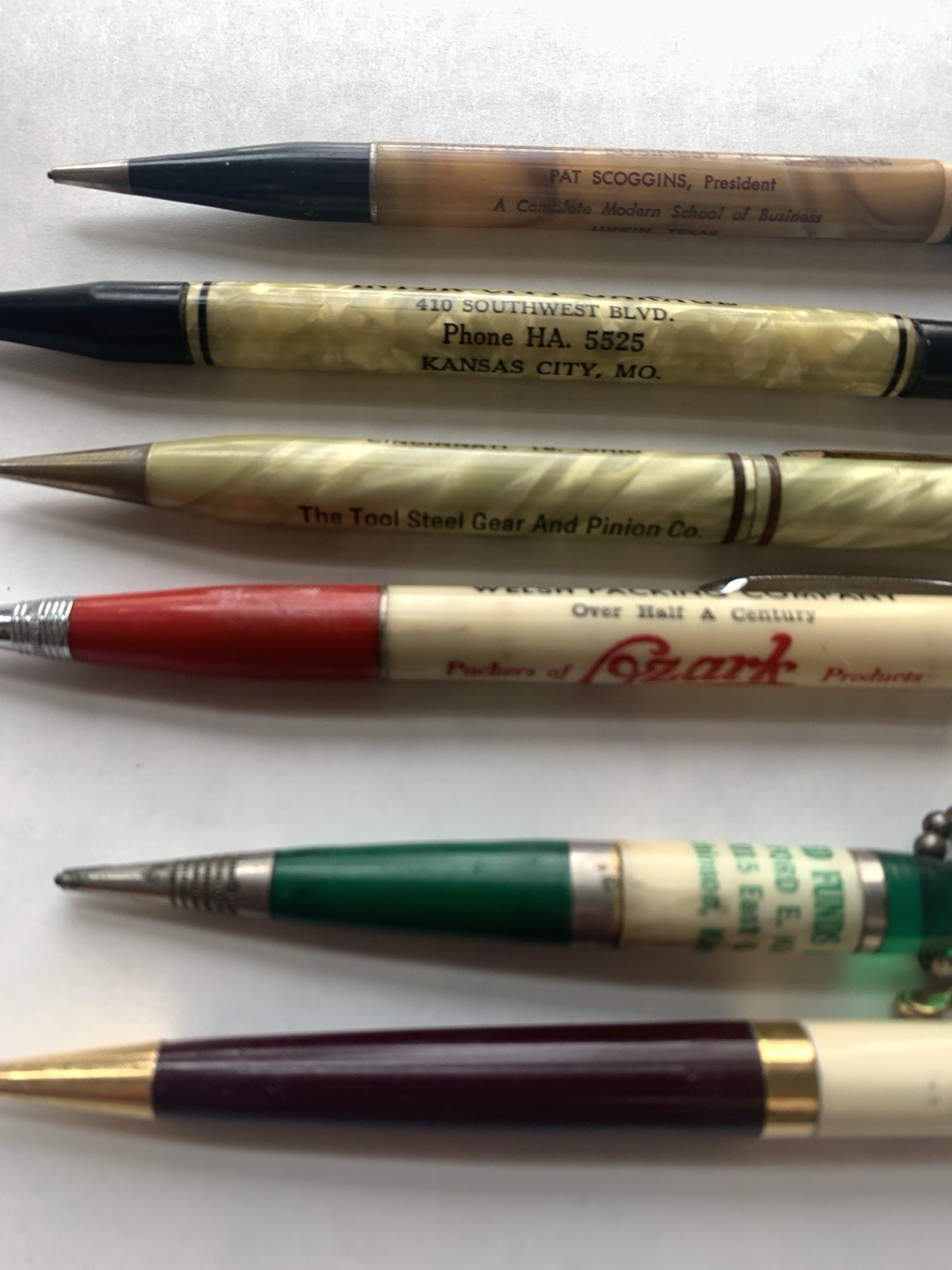 6 Lot Vintage Advertising Celluloid Mechanical Pencils Readyrite Ritepoint