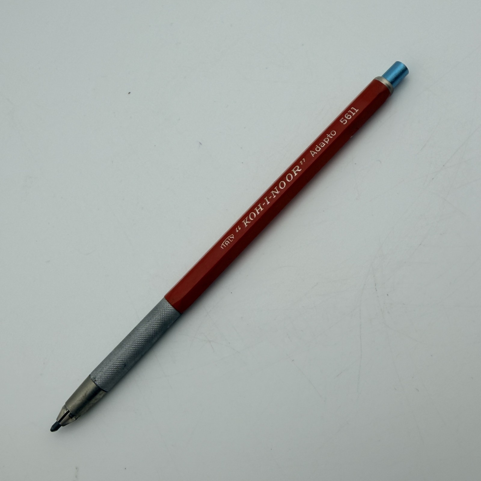 Vintage KOH-I-NOOR Adapto 5611 Lead Holder Mechanical Pencil Red Italy 2mm