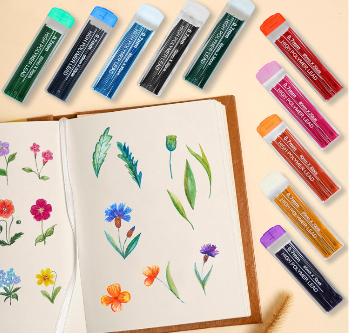 10 Color Lead Refills 300 Pieces Colored Mechanical Pencil Lead Refills for Home
