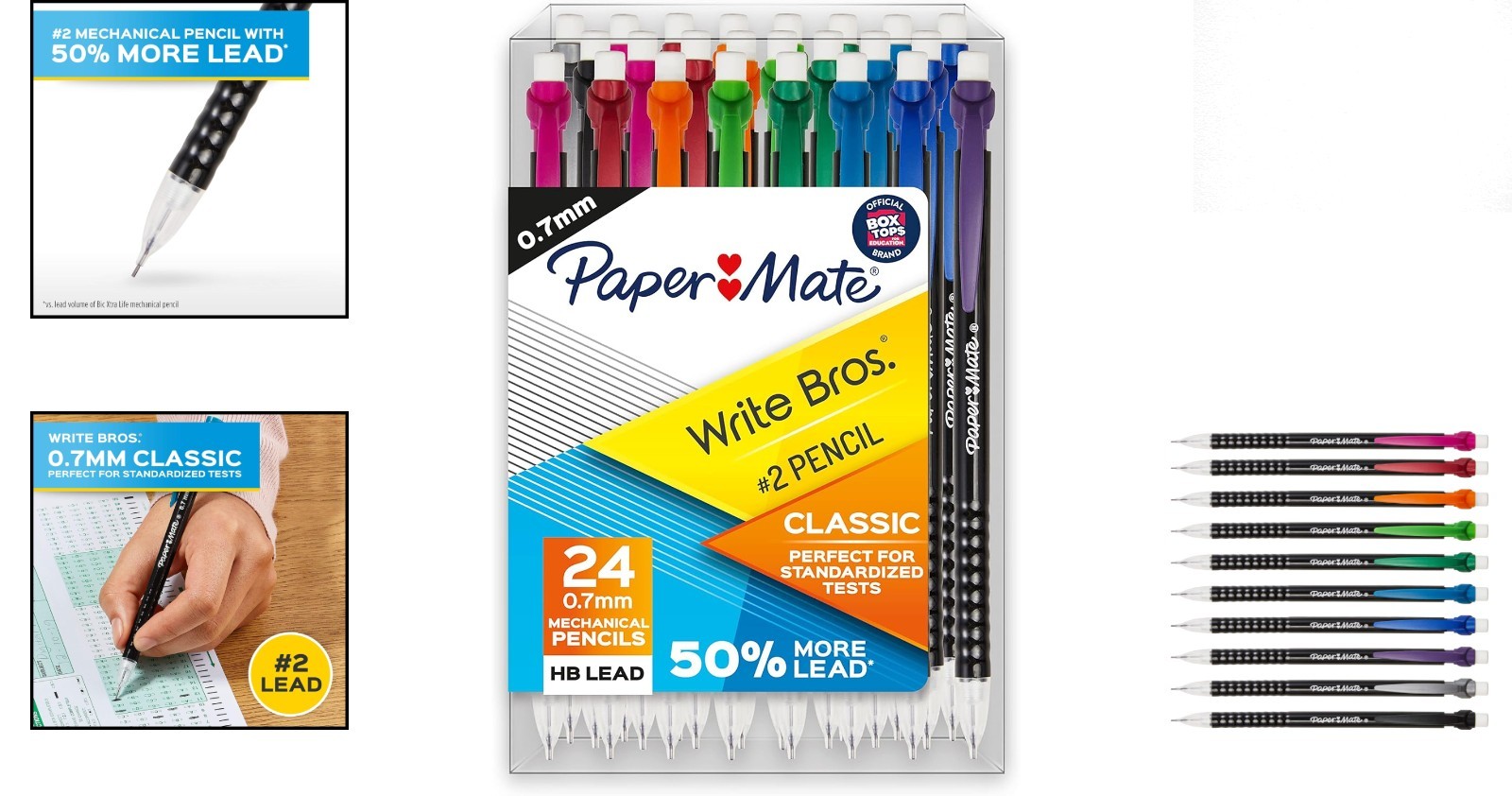0.7mm Mechanical Pencils – 24 Count Write Bros. Classic Set for School & Office