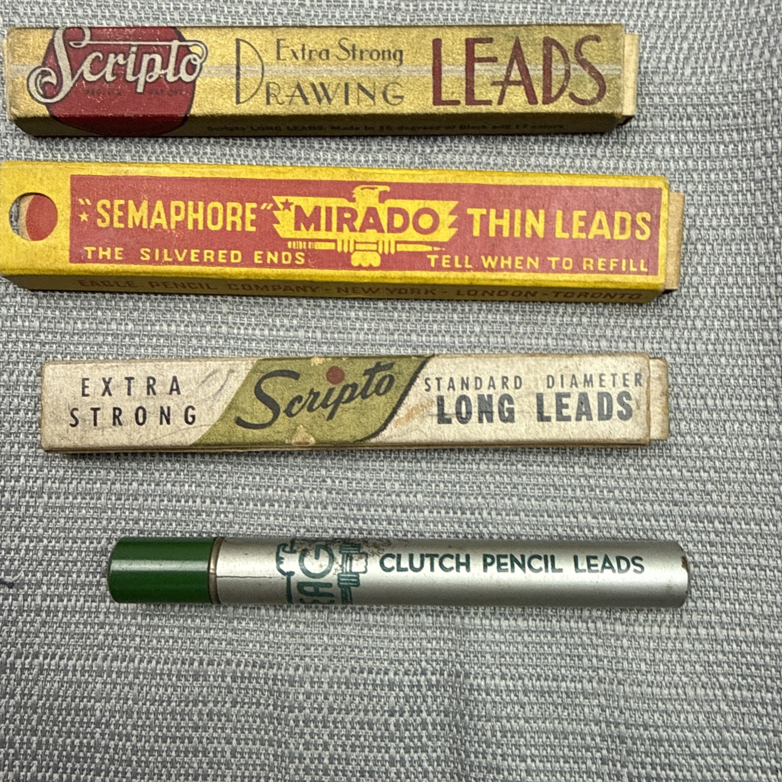 Vintage Scripto Mirado Mechanical Pencil Lead Lot Advertising Boxes Only