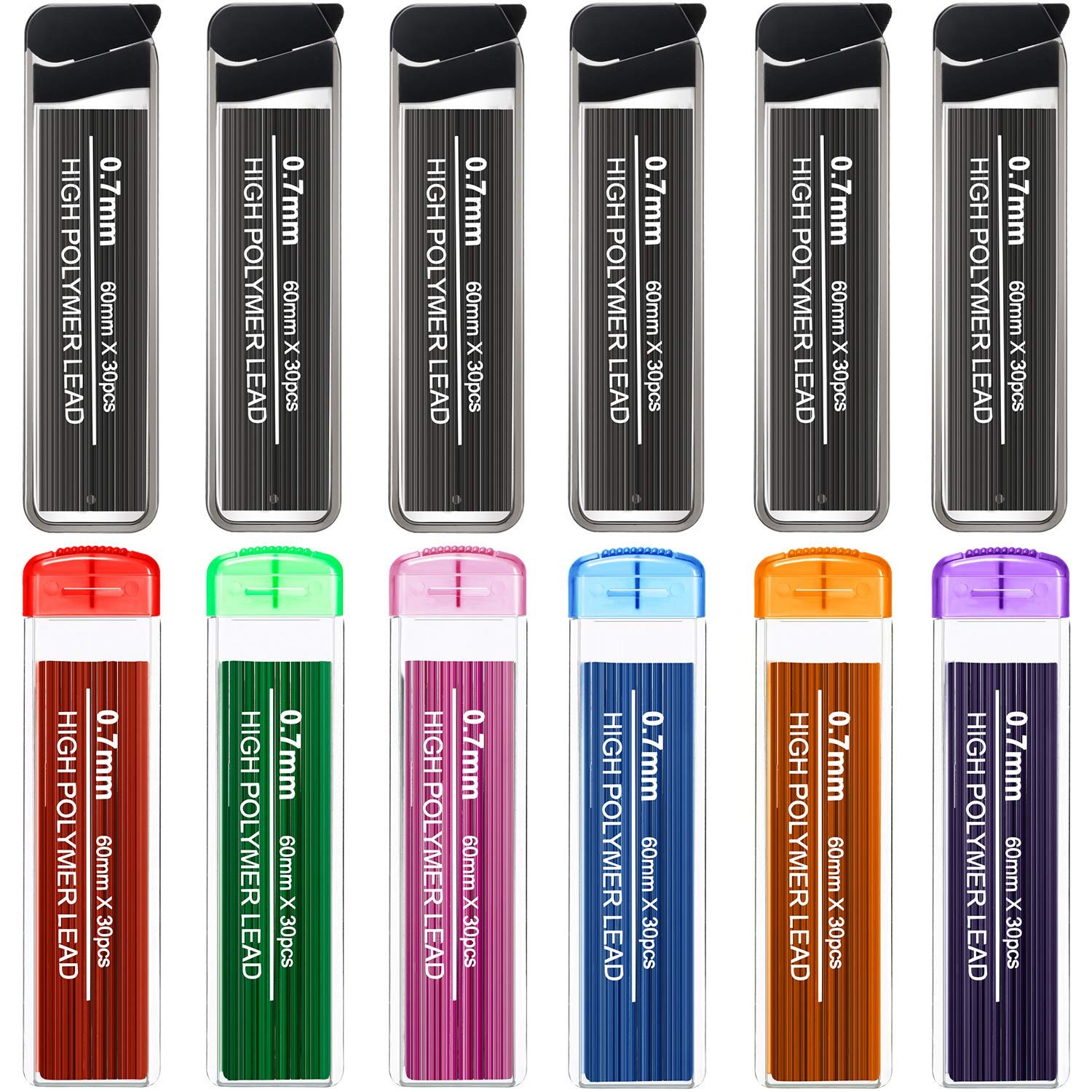 360 Pcs Colored Lead Refills Mechanical Pencil Refills 0.7 mm HB 7 Colors Inc…
