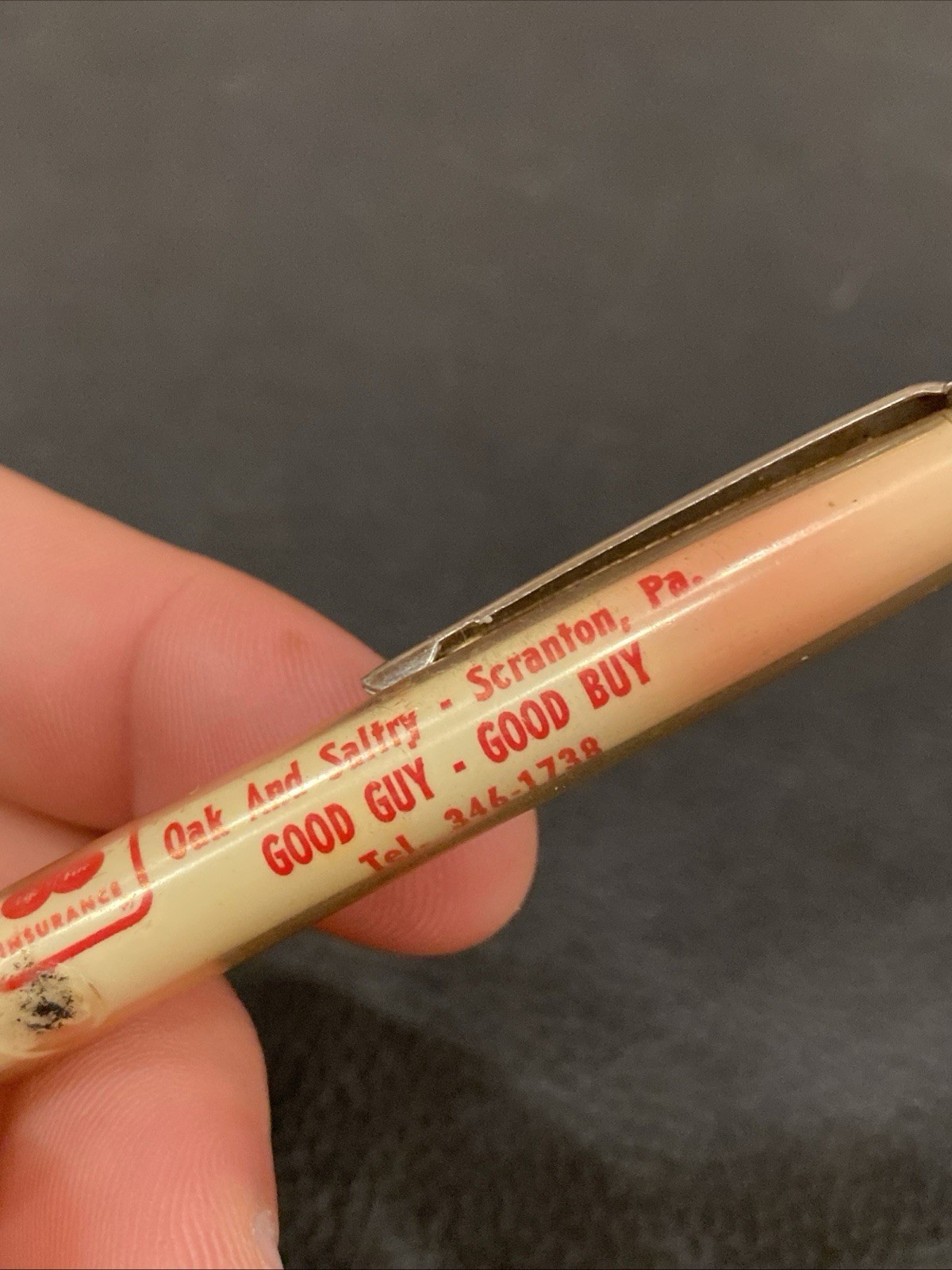Vtg RITEOGRAPH PEN Advertising State Farm Insurance OAK & SALTRY SCRANTON PA