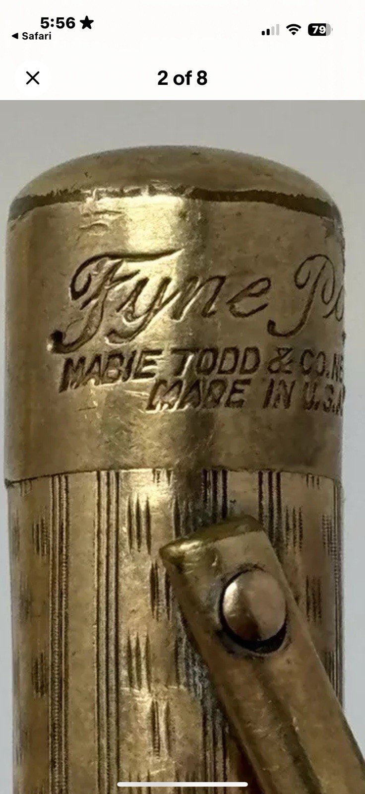 Gold Filled 1930 Mabie Todd Fyne Poynt Propelling Mechanical Pencil (P168)