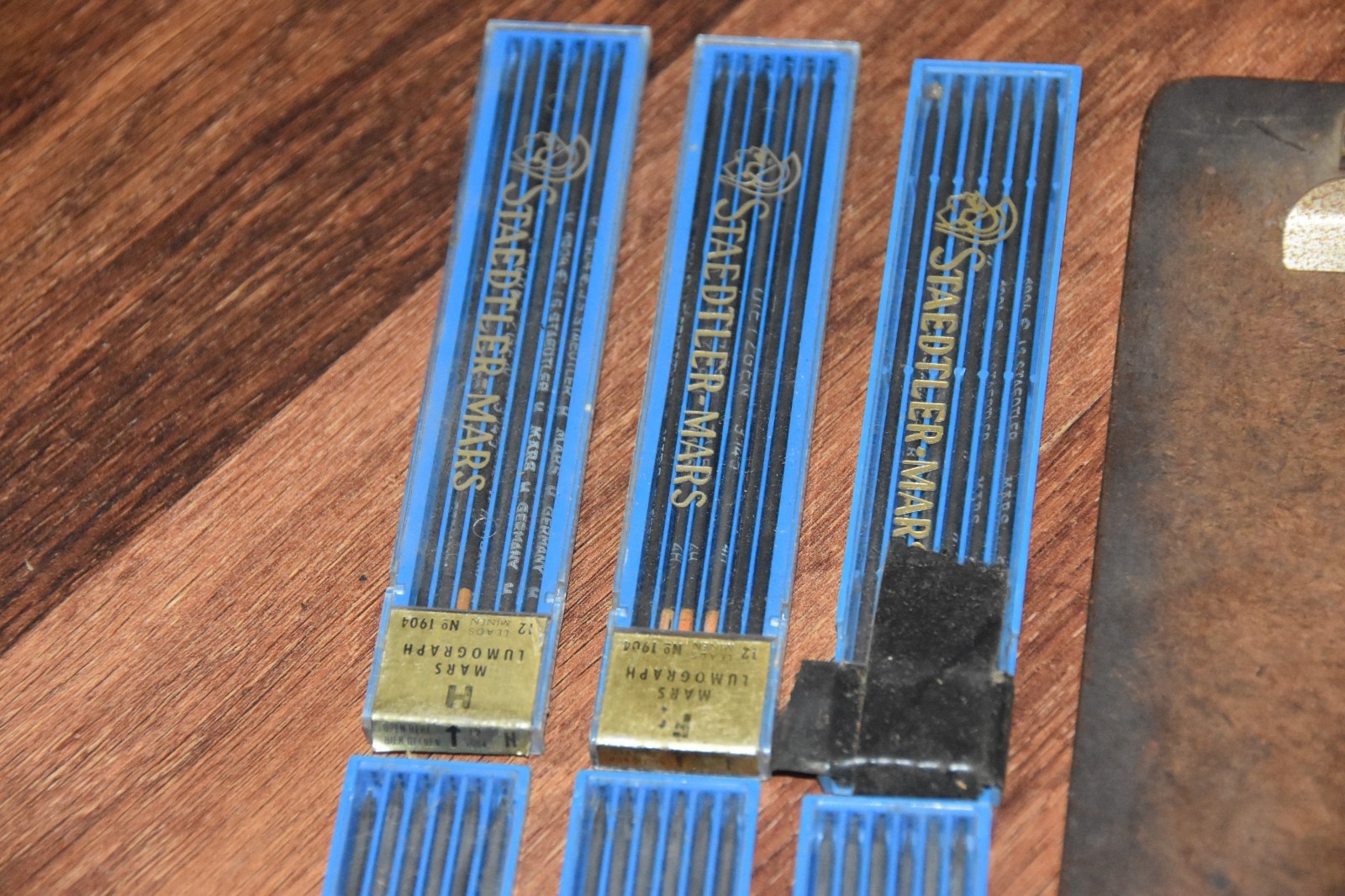 vintage Lot of mechanical Pencil Lead & Desk Supplies Sharpener Staedtler Mars H