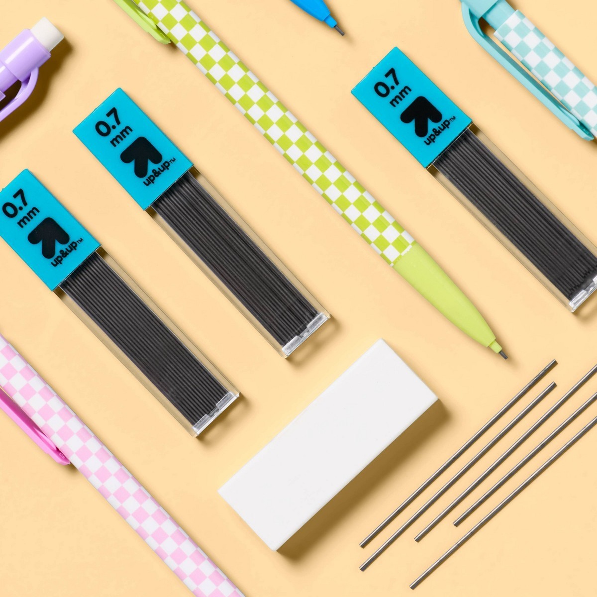 0.7mm No.2 Black Lead Refill 90ct With Eraser School Mechanical Pencil Supply
