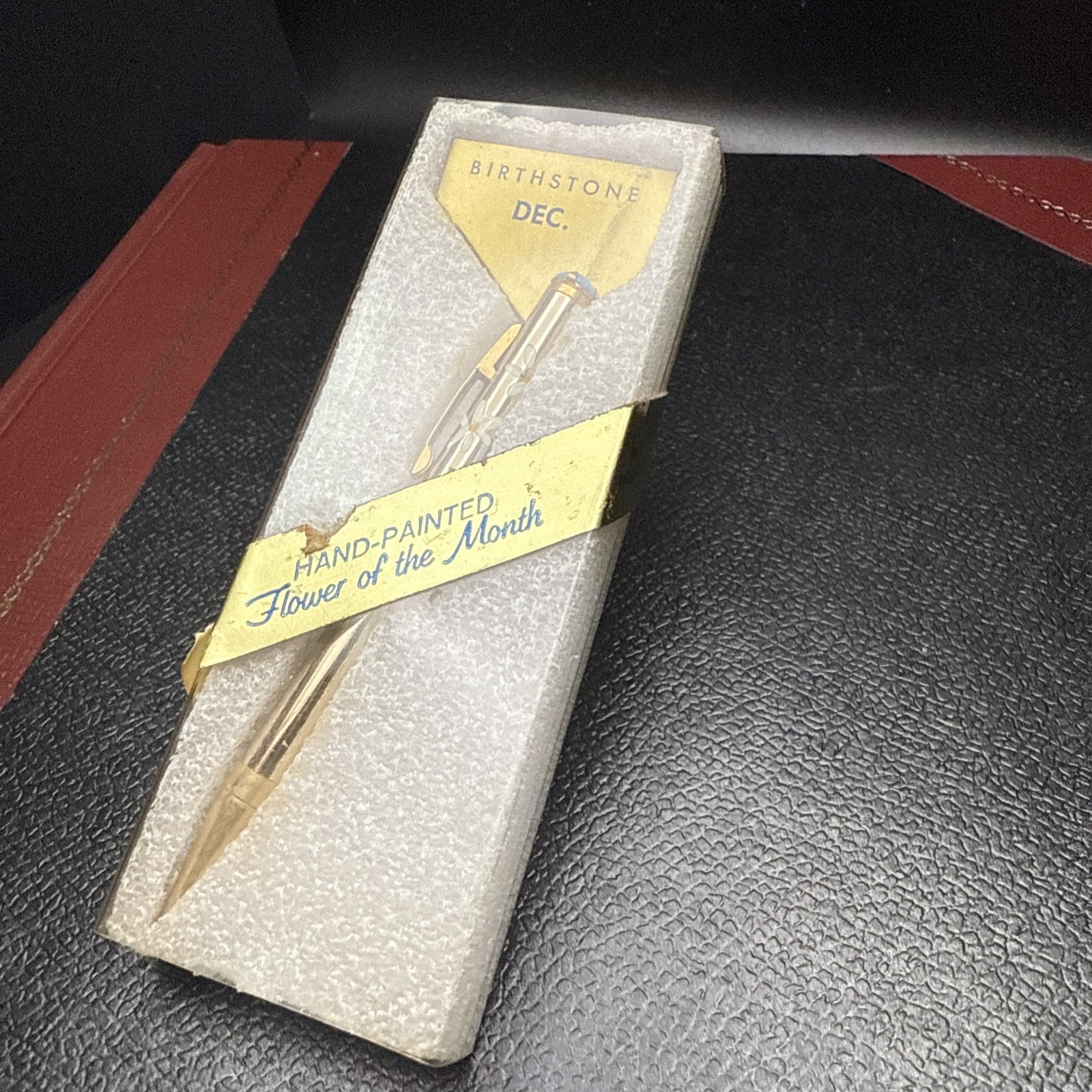 Vintage Handpainted Flower Of The Month gold Mechanical fine lead Pencil ASCOT