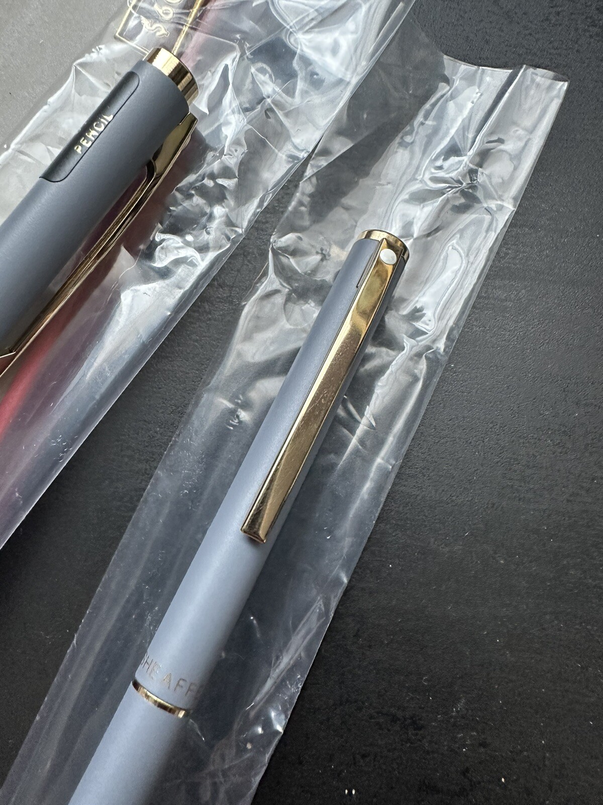 VTG 1980s New SHEAFFER WHITE DOT 61 Mechanical Pencil and Pen Matt Grey