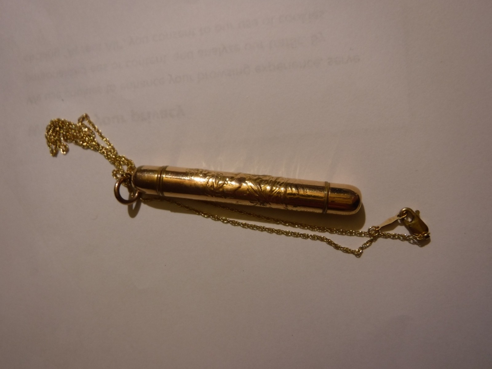 Retractable gold FIlled Pencil with 14KT gold filled chain