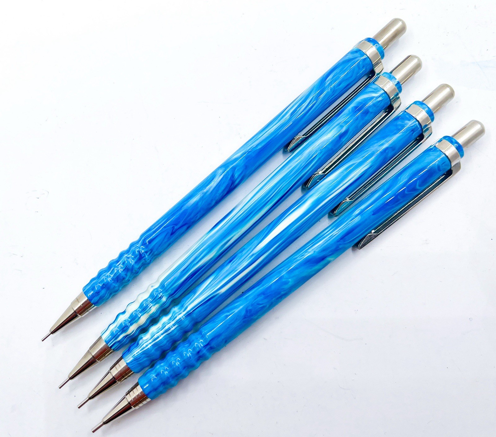 NOS rotring 4pcs tikky special Mechanical Pencil marble Blue 0.3 0.5 0.7 0.9