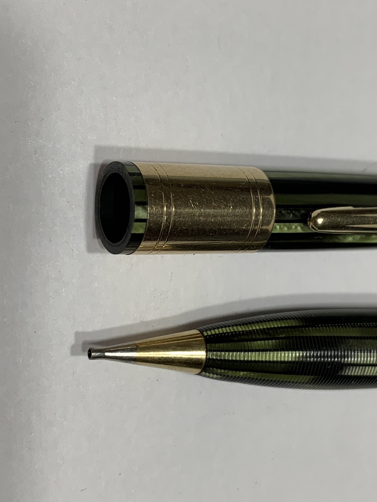 Sheaffer Green & Black Gold Trim Gold Band Mechanical Pencil Twist Active